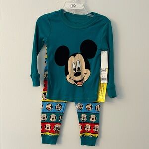 Disney Mickey Mouse Kids Pajama Set - Teal and Multicolor